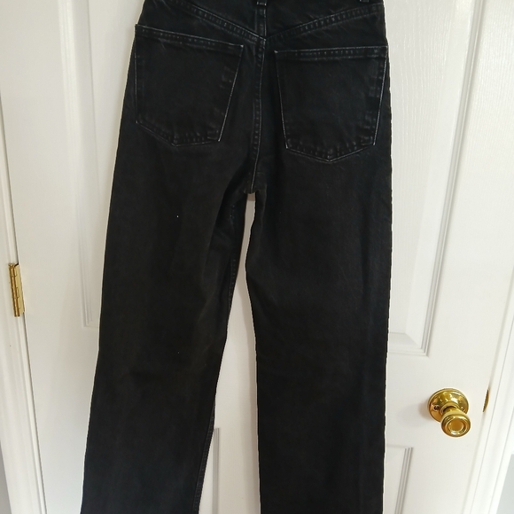 Zara high rise black distressed ripped jeans  Raw Hem Size 0 Grunge Skater Rock - Picture 8 of 9